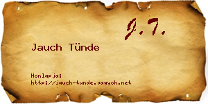 Jauch Tünde névjegykártya